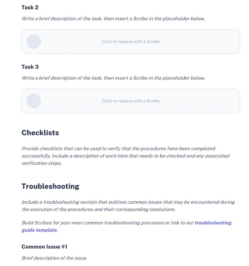 Runbook Template Scribe